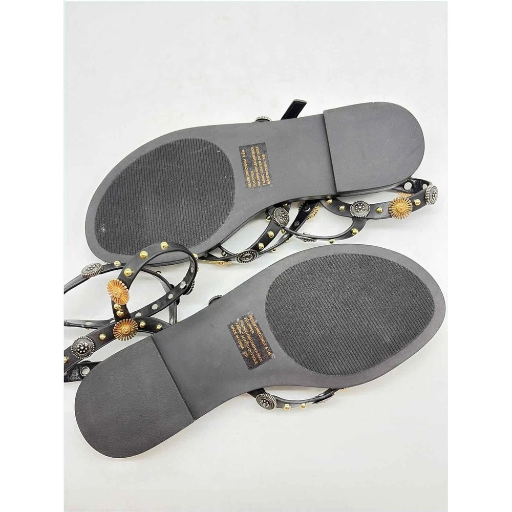 Steve Madden Black Strappy Gladiator Wrap Around Sandals Women's Size 9.5M - Picture 2 of 5